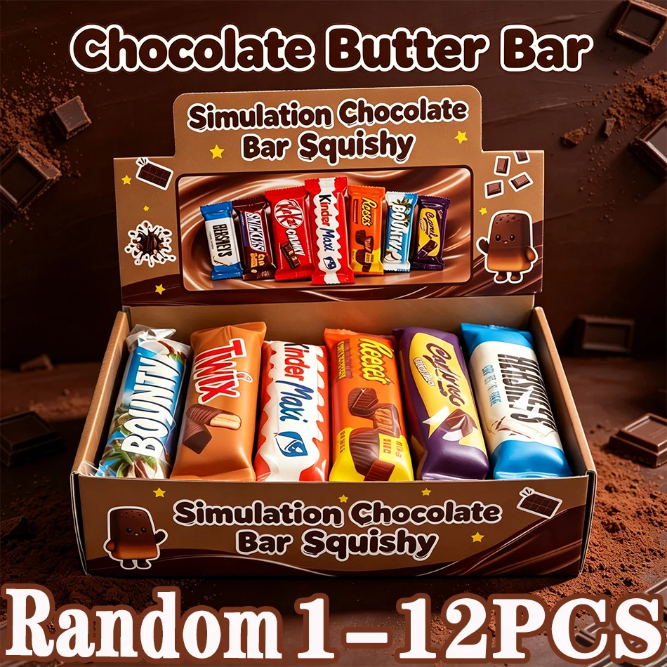 New Simulation Chocolate Butter Stick Squishy Toy Slow Rebound Stress Relief Toy ASMR Sensory Fidget Great for Gifts Cute Decor