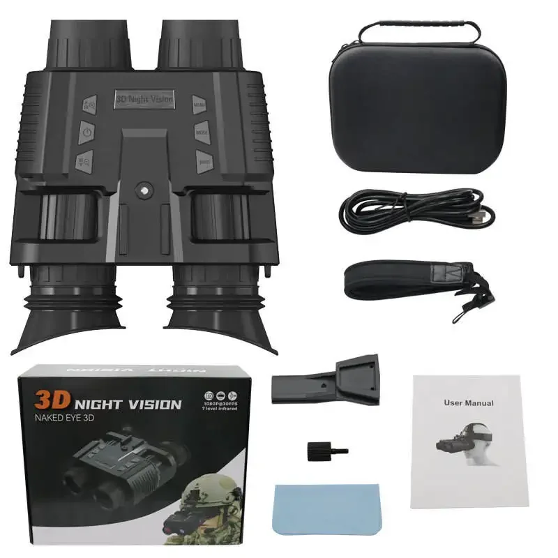 NV8000 4K Head-mounted Night Vision Goggles, Dual 3D Screens, For Hunting, Also A High-def Scope.