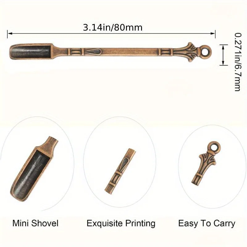 Mini Powder Spoon Metal Shovel Spoon Medicine Scoop Snuff Spoon for Sniffe Bottle Smoking Kitchen Accessories view 2