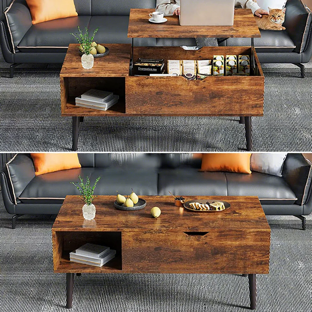 #Factory Direct Sale Modern Home Living Room Height Adjustable Multifunctional Coffee Table Iron Wood Bedroom Study Laptop