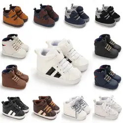 Spring And Autumn Boy's Newborn Anti Slip Walking Shoes Comfortable Baby HighTop Shoes Soft SoleComfortable Flat Shoes