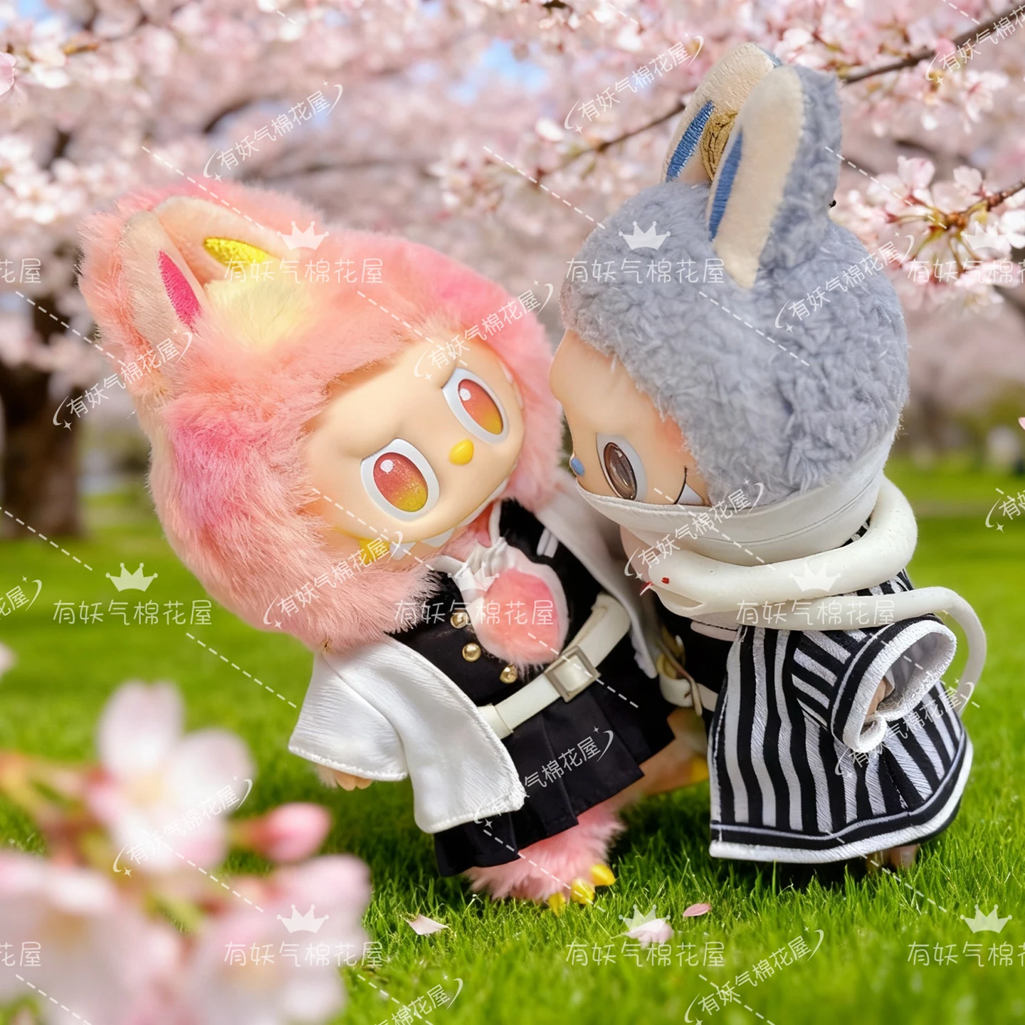 Demon Slayer For Labubu Outfit, Mitsuri & Obanai Couple Set Fit For 17cm Labubu 1st 2nd 3rd Gen Doll Clothes