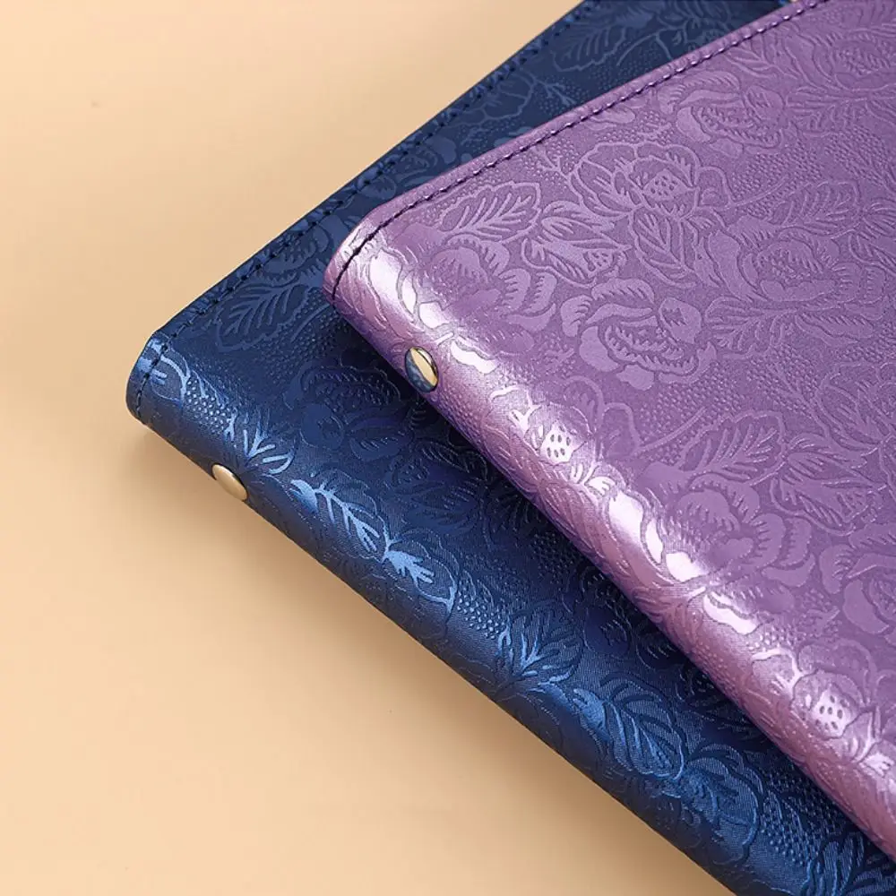 Emboss Flower Envelop Savings Challenges Book PU Leather 50Sheets Budget Binder with Lock Account Book Cash Envelopes