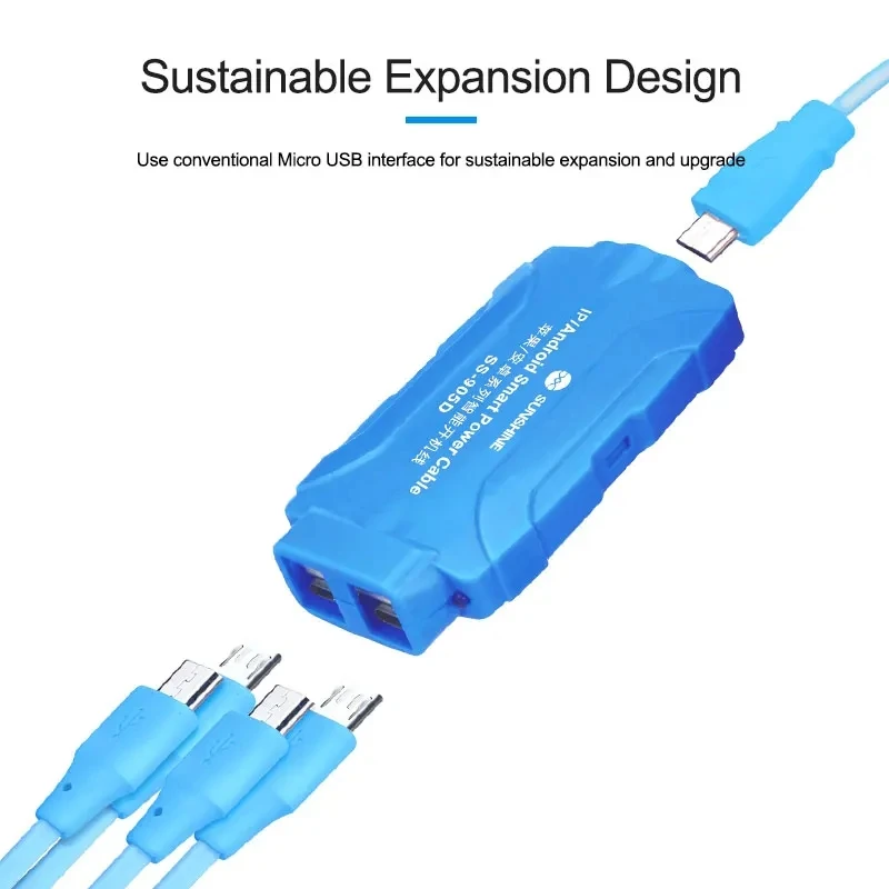 SUNSHINE SS-905D V11.0 New Phone Smart Power Cable For iPhone 8-17 Pro Max Samsung Huawei DC Power Supply Current Testing Cable