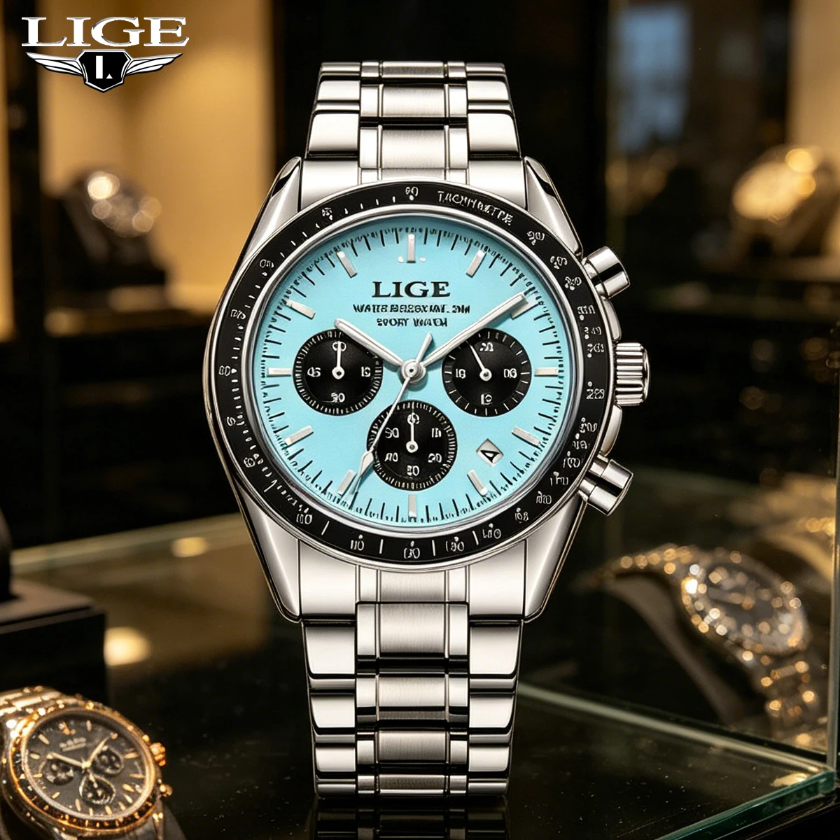 

LIGE Men Watches Luminous Calendar Business Quartz Watch Mens Top Brand Luxury Sport Waterproof Stainless Steel Man Wristwatches