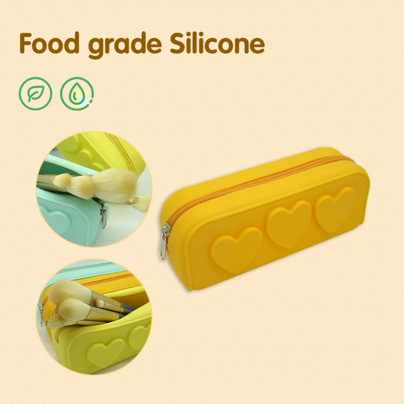 حقيبة فرش المكياج منظم حقيبة أدوات الزينة للنساء من السيليكون حقيبة مستحضرات التجميل مقلمة بنمط قلب #6