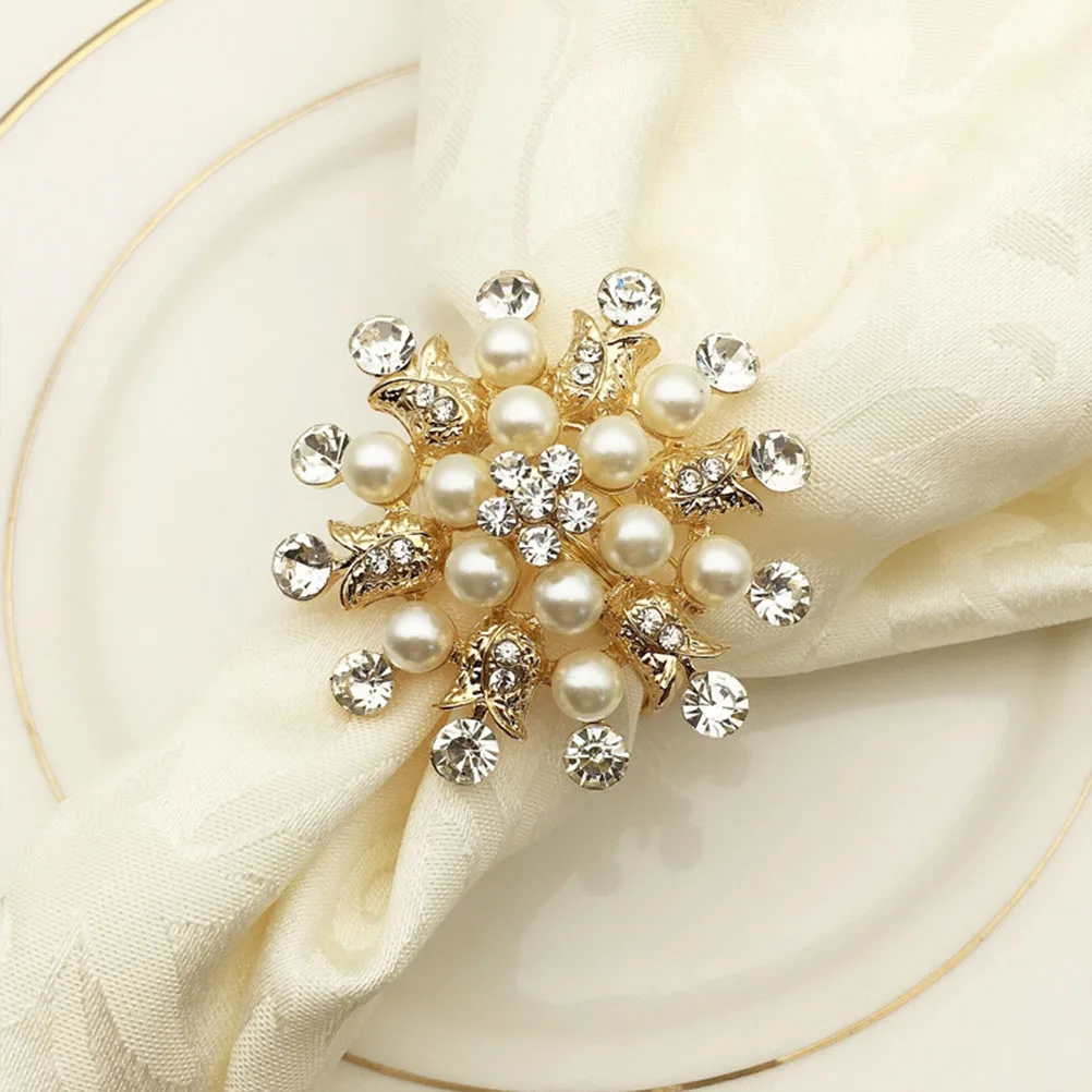 

6 Pcs Napkin Buckle Christmas Rings Serviette Snowflake Holder Grace Decor Buckles