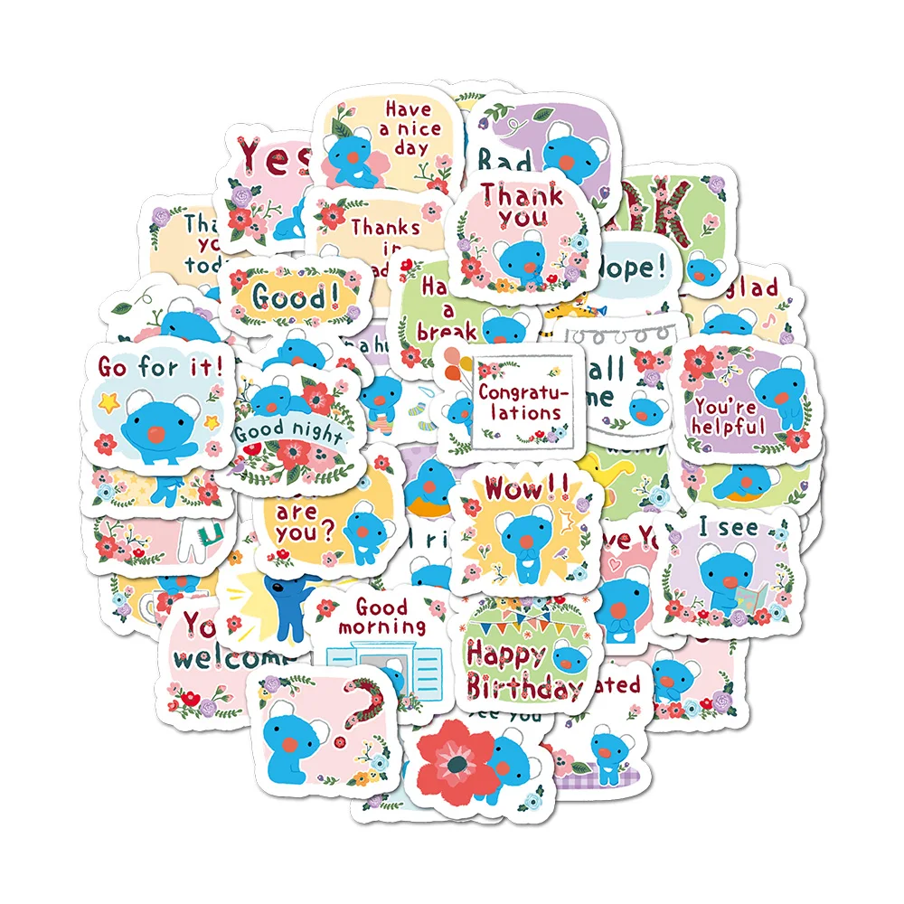 40 шт., кавайные наклейки с поздравительной фразой Penelope, декоративные наклейки, водонепроницаемые, для ноутбука «сделай сам», водонепроницаемые, милые наклейки для детей