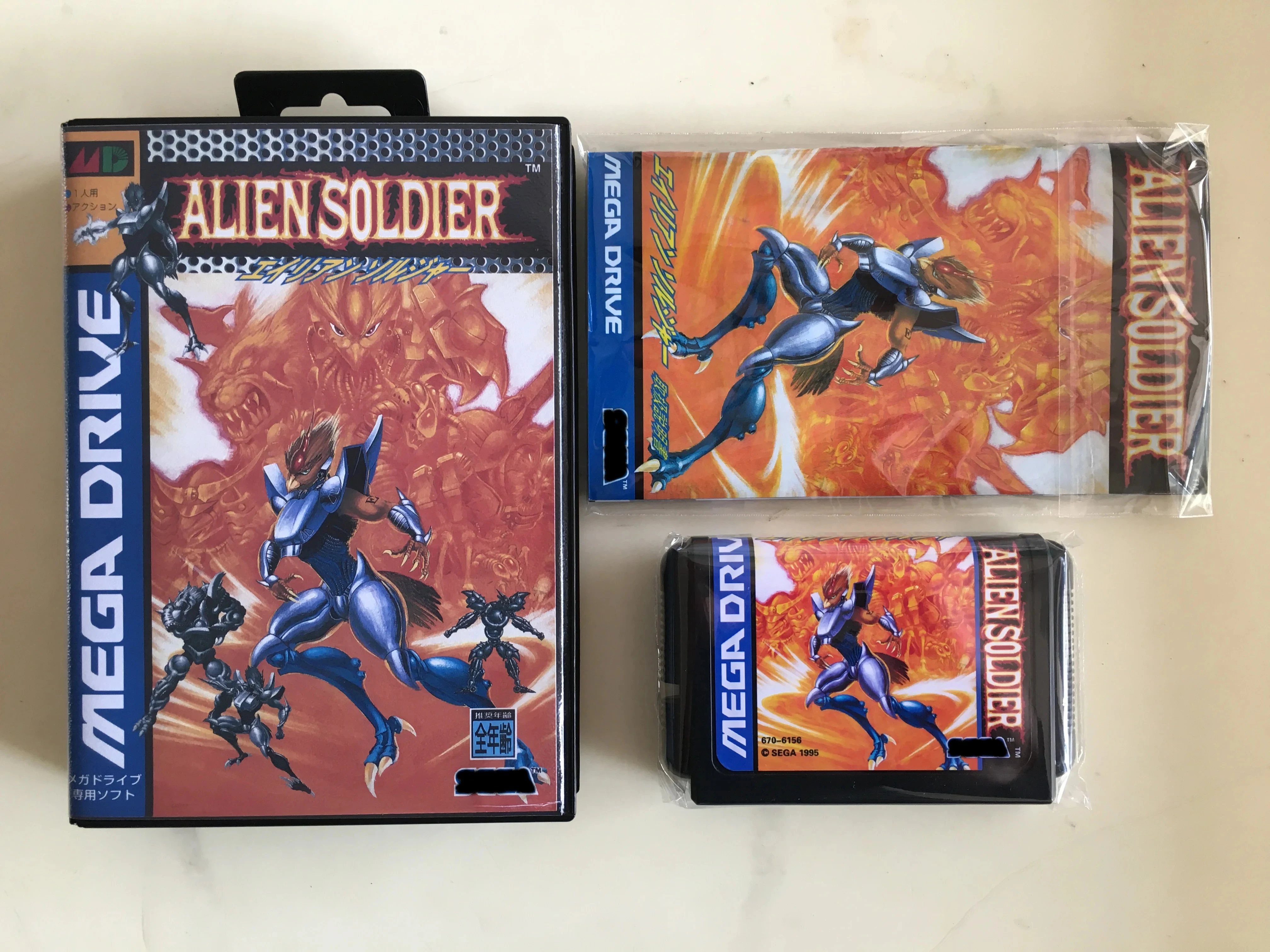 MD Game : Alien Soldier ( Japan Version!! box+manual+cartridge!! )