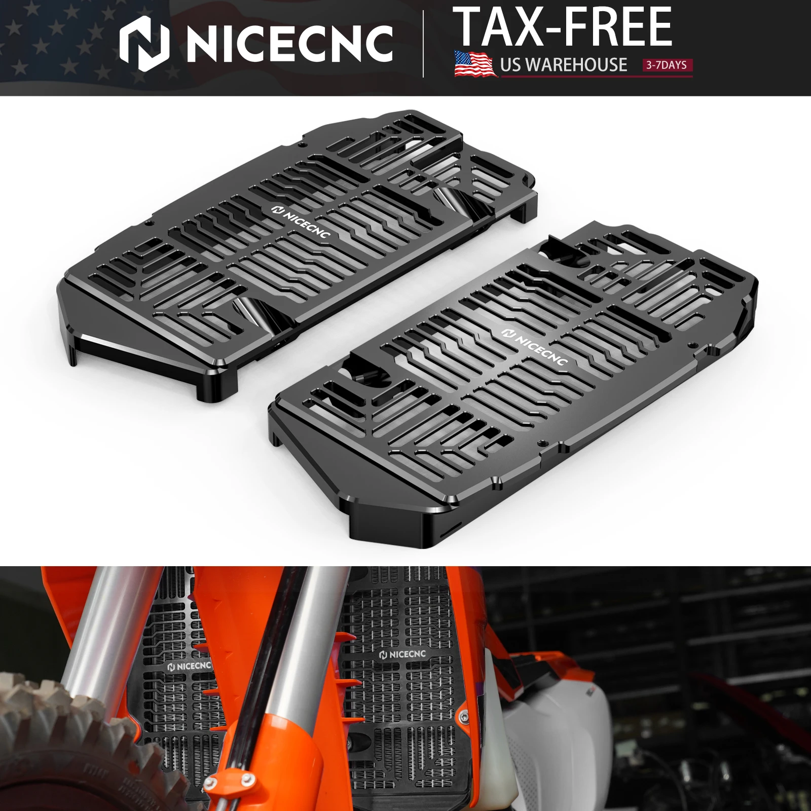 

(US Stock) For 2025 2024 KTM EXC 300 SX 125 SXF 450 EXCF 350 Radiator Protection Cover For Husqvarna TE 300 FE 450 GasGas EC300