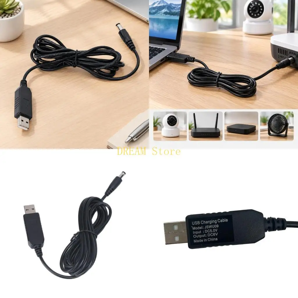 Efficient USB to 6V Power Cable with 5.5X2.1MM for Holiday LED Decorations and More Replaces Batteries Best Sale