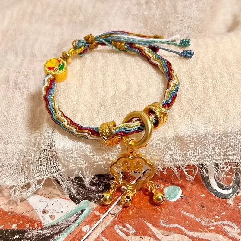 

Chinese Style Multicolored Rope Xiangyun Dunhuang Nine-color Deer Reincarnation Woven Hand Rope Design Men And Women's Bracelet