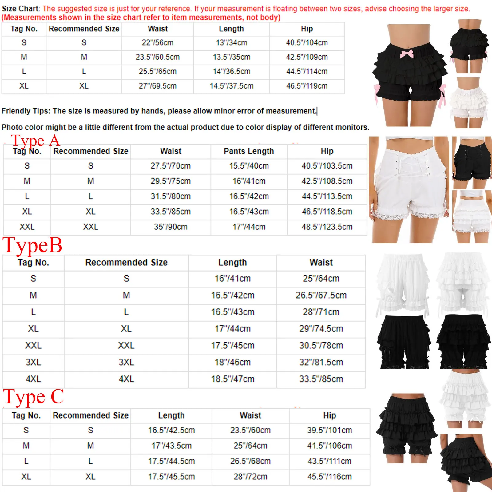 Japanese Style Shorts Women Adult Ruffled Lace Trim Pumpkin Shorts Pants Lolita Style Lace-Up Frilly Bloomers Safety Under Pants