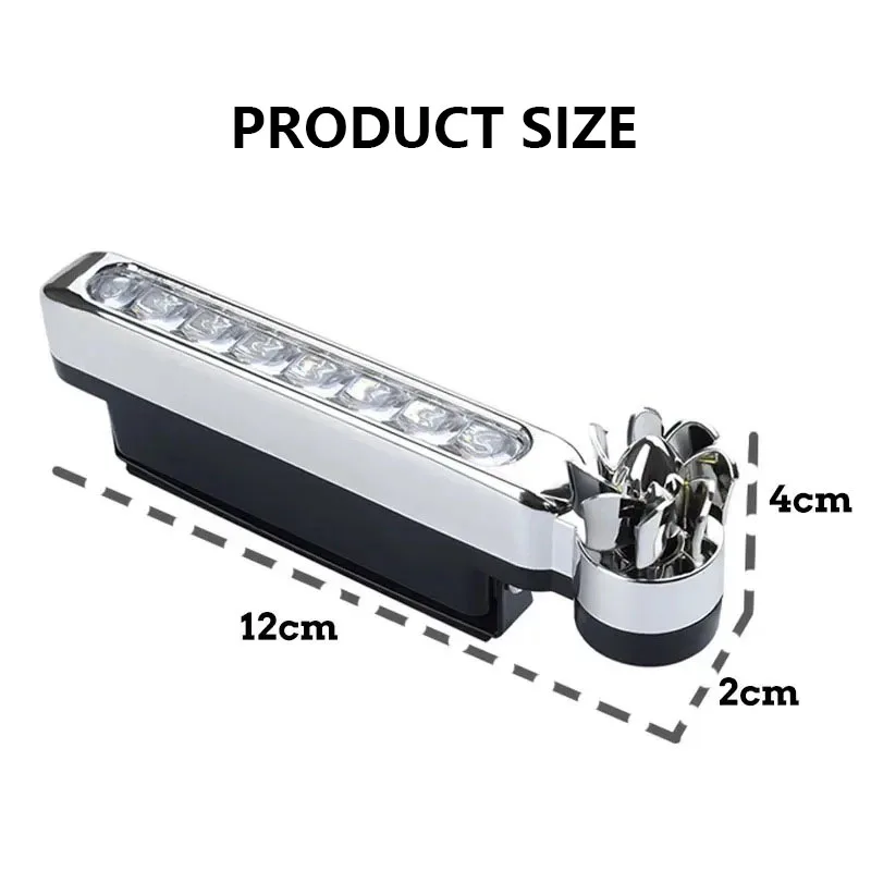 2Pcs Wind Powered Car LED DayTime Running Lights with Rotating Fan Auxiliary Lighting Auto Decorative Lamp Day Time Headlights