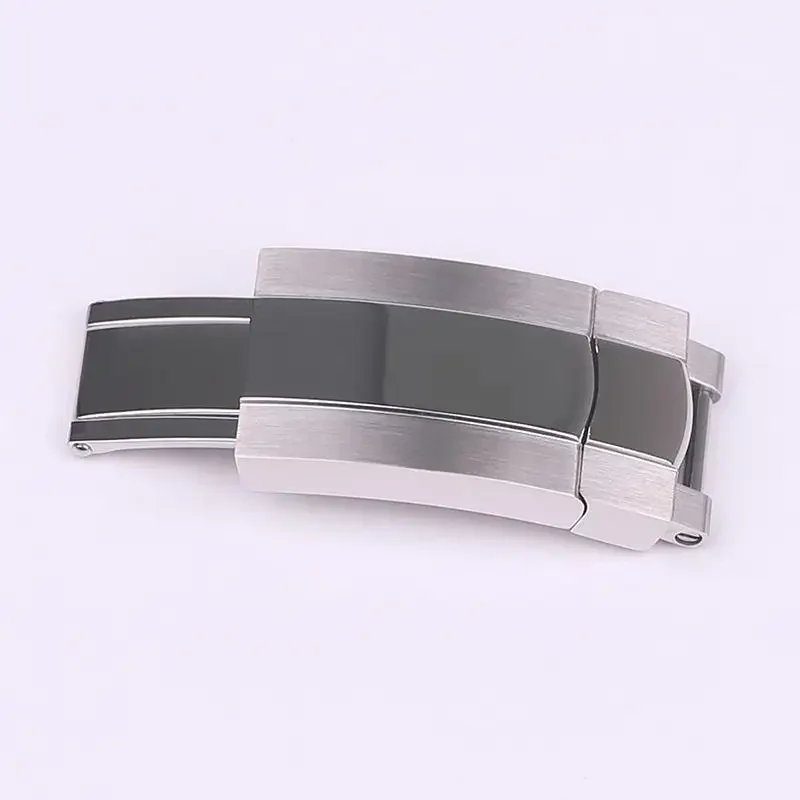 16X9MM Solid Stainless Steel Folding Buckle for Rolex Submariner Oysterflex Daytona GMT Watch Band Strap Deployment Clasp