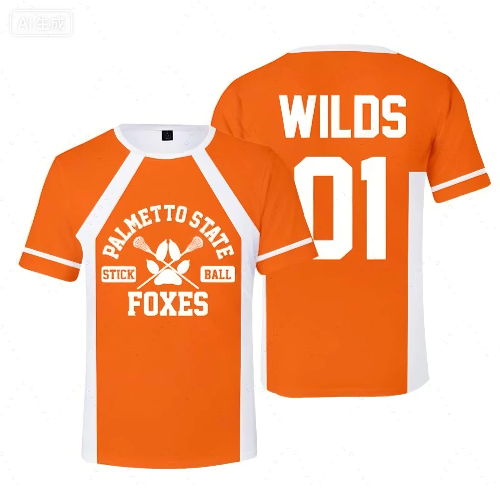 

Футболка с коротким рукавом для косплея The Foxhole Court Palmetto State Foxes Lacrosse Jersey Wilds Minyard Josten, мужская, оверсайз