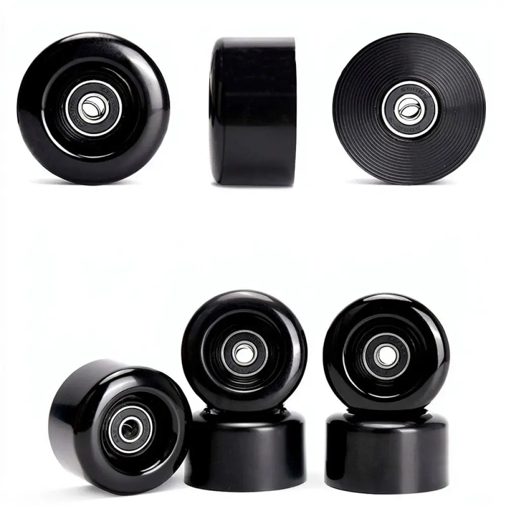 Quad Roller Skates Spare Wheels 55mm 58mm 80A PU Replacement Parts With Bearings For Advanced Skating Performance