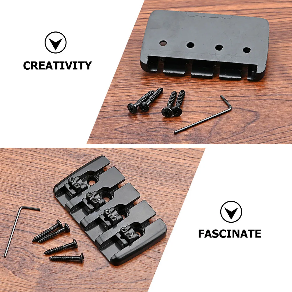 

1Set Metal Bridge Saddle for Bass Guitar Sturdy Compact Design Easy Installation Replacement Part Professional Music Instrument