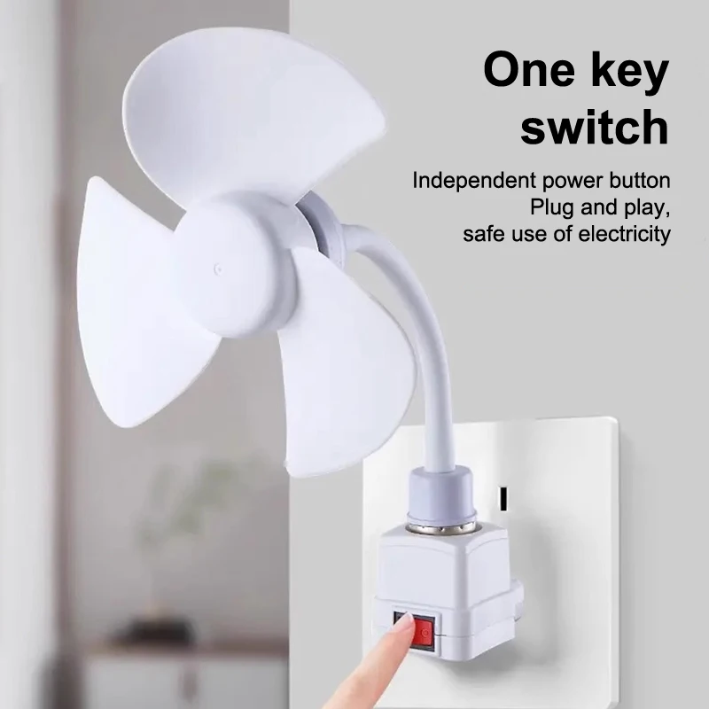 Ventilatori da soffitto portatili Mini ventilatore da tavolo 10W E27 per soggiorno camera da letto casa 360 °   Mini ventola di raffreddamento USB regolabile AC85-265V