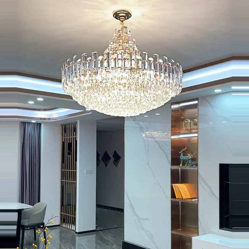 Modern Led Lights Luxury Crystal Chandelier for Living Room Modest Ceiling Lamps Lustres Dining Table Decoration Home-appliance