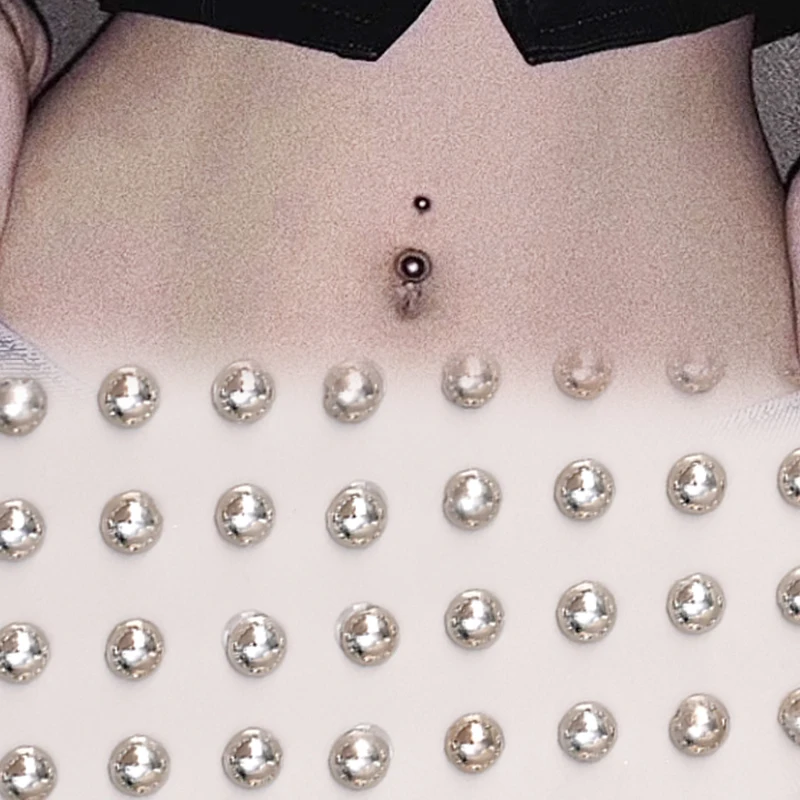 

180 PC Body Belly Button Jewelry Non Piercing Lip Nails Sticker Selfadhesive Waterproof Reusable Fake Lip Nail Eyebrow Nose Ring
