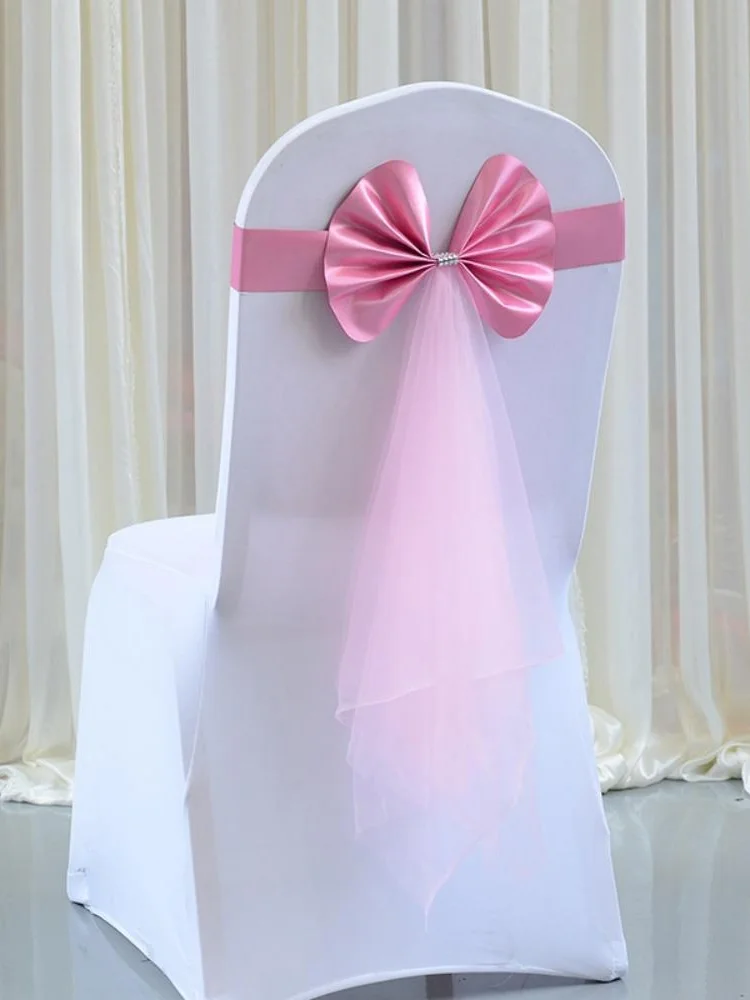 Ceintures de décoration de chaise de mariage, nœud extensible, nœuds de chaise élastiques avec ruban en Organza, décoration de fête d'anniversaire et de mariage