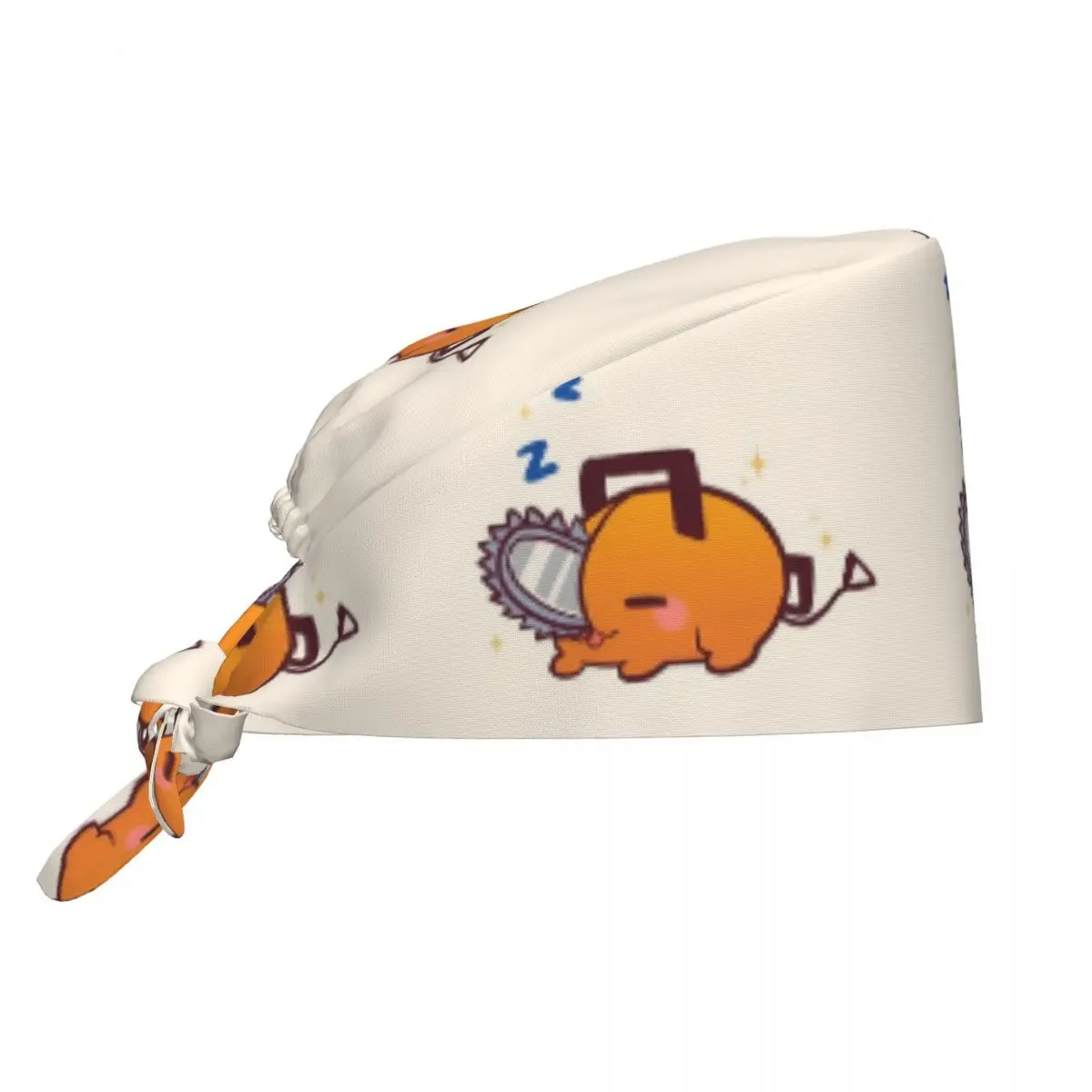 체인소 맨 레제 랩 수술사 수술용 캡 애니메이션 만화 애완동물 미용 간호 작업용 캡 모자 빈티지 유니섹스 스타일 스크럽 캡