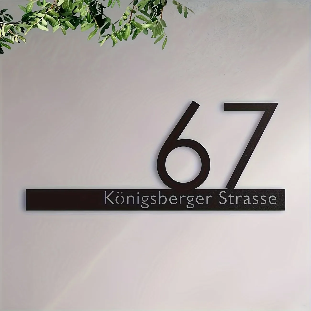 Custom Metal Address Plaques - Metal Door Signs, Wall-Mounted Modern Digital Design, Featuring Name/Number/Street/Postal Code