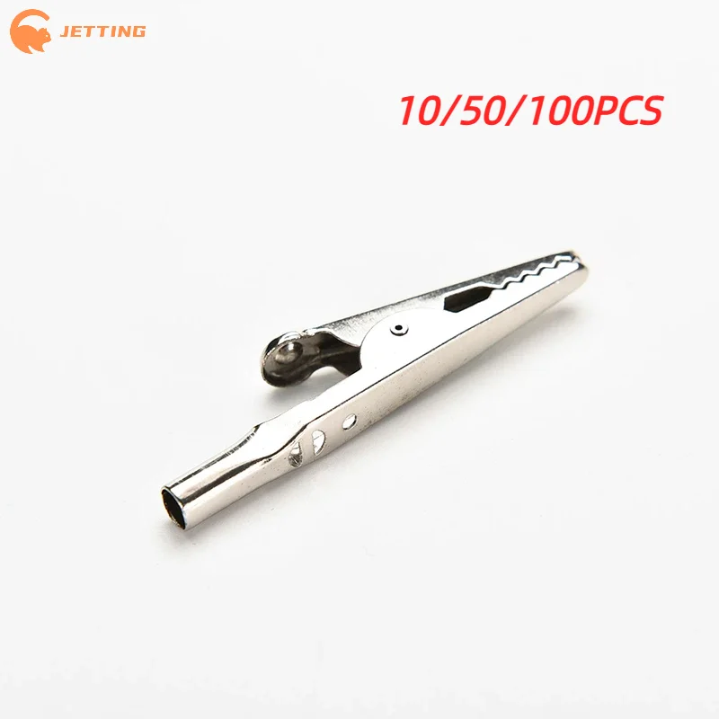 10/50/100PCS 51mm Metal Crocodile Clips Cable Lead Testing Metal Alligator Clip Clamp Electric Test Clips Cable Lead Screw Probe