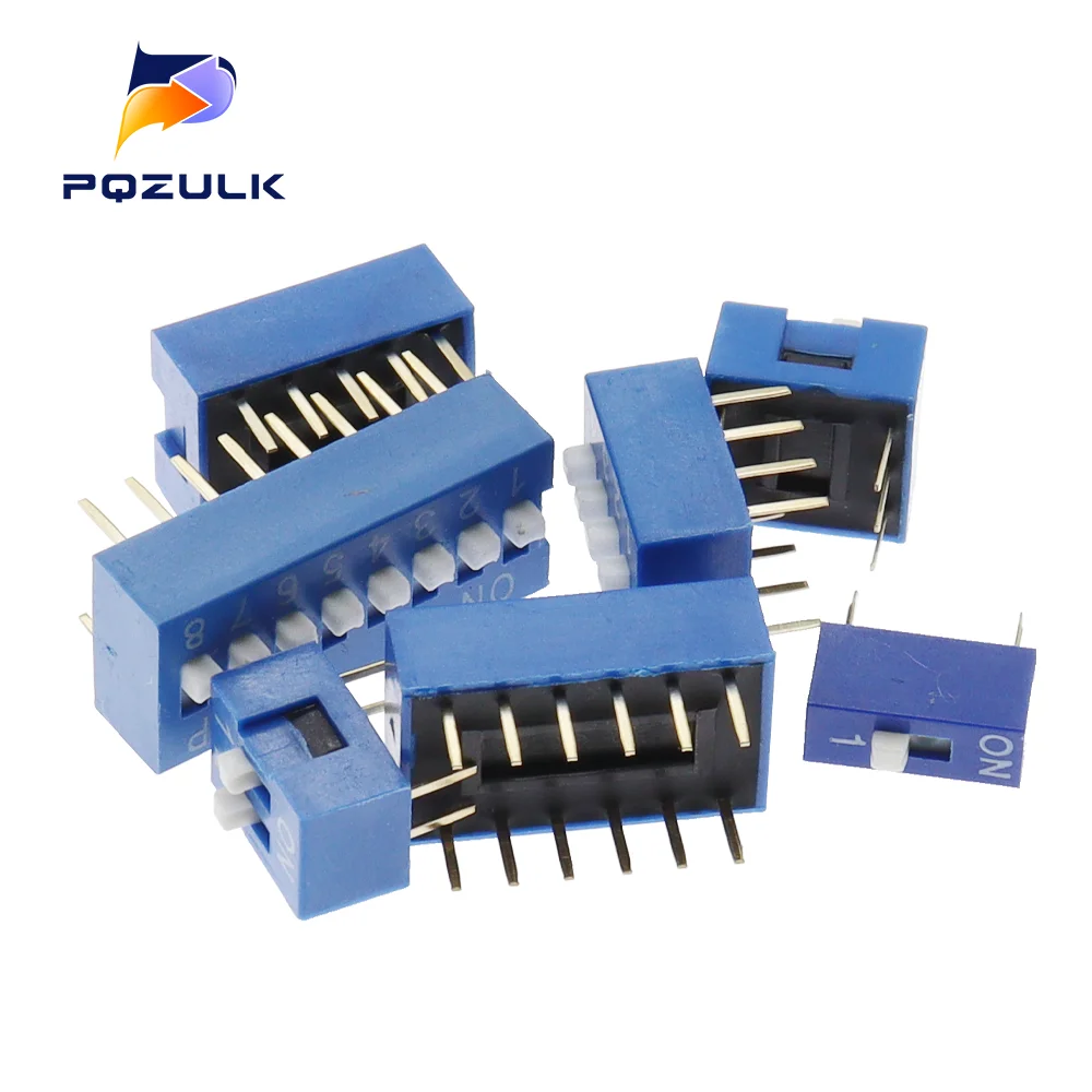 Dip Switch Kit In Box 1 2 3 4 5 6 8 Way 2.54mm Toggle Switch Red Snap Switches Mixed Kit Each 5PCS Combination Set