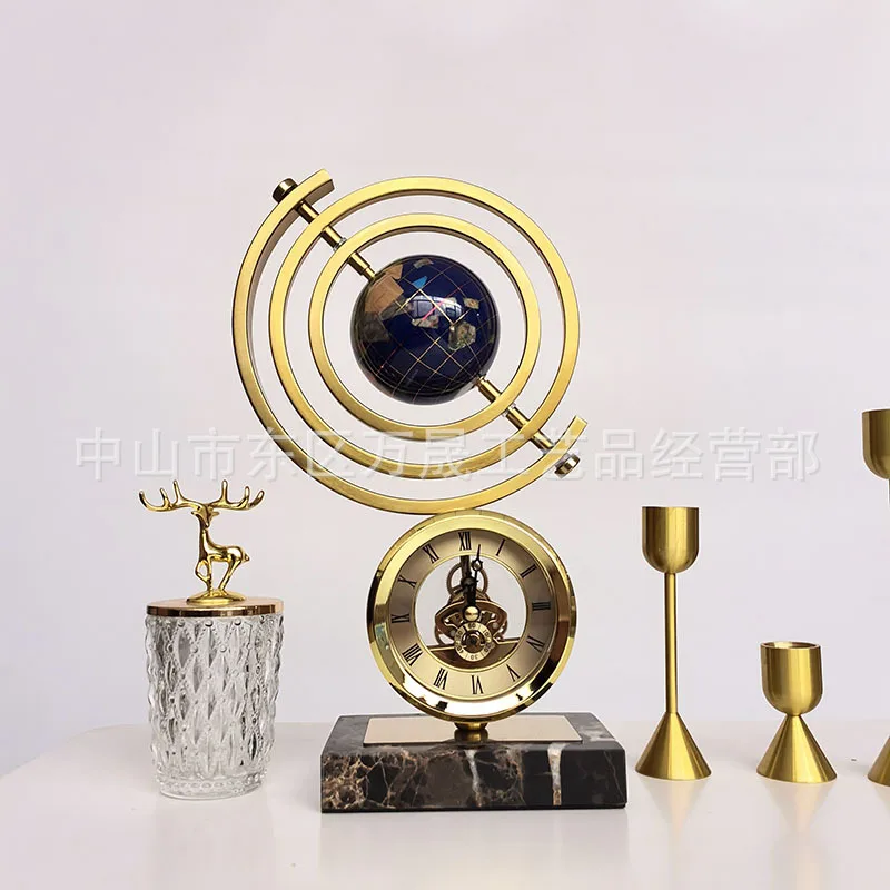 PYH light luxury clock globe ornament office entrance wine cabinet living room decoration home housewarming gift