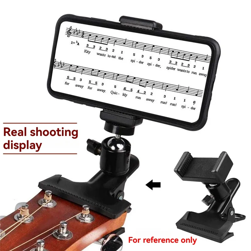 

A64T-Guitar Head Clip Stand And Tripod Clip For Mobile Phones And Action Cameras, Essential For Live Broadcast