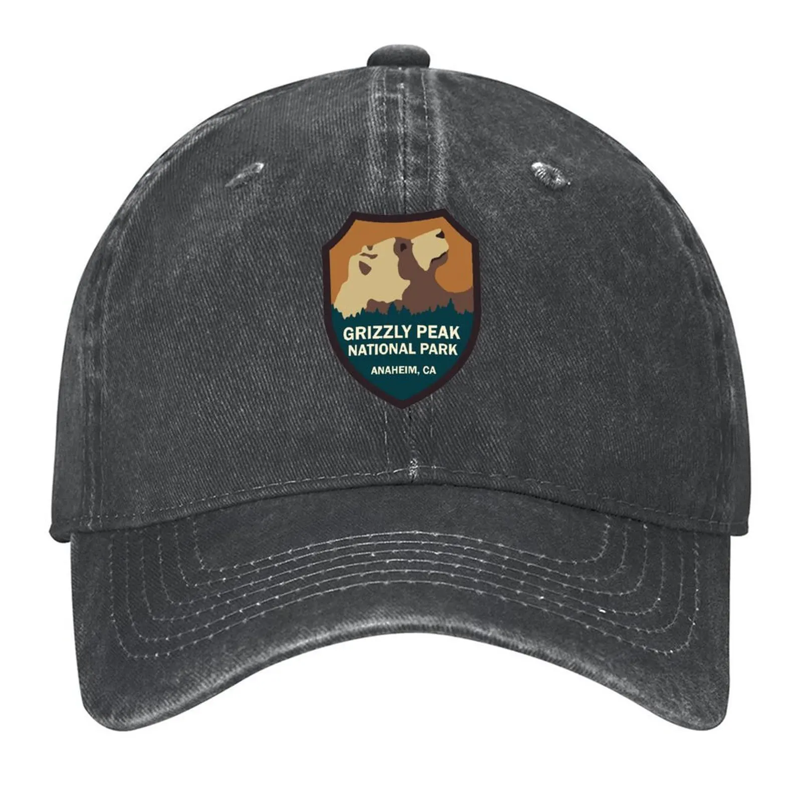 Grizzly Peak National Park Sign قبعة بيسبول سوداء حقيبة شاطئية قبعة عيد الميلاد قبعة تكتيكية جولف للرجال والنساء