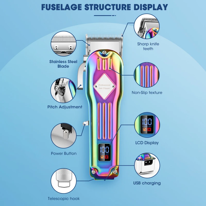 New 3 Sets of Mother-and-child Electric Hair Clippers for Men's Home Haircut Machine Hair Salon High-power Hair Trimmer Cutting