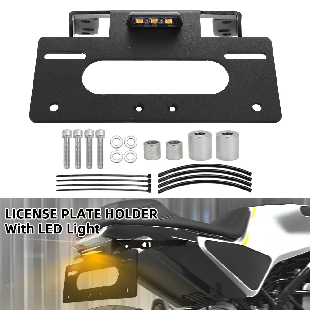 Motorcycle License Plate Holder LED Tail Light Bracket Fender Eliminator For Husqvarna VitPilen 401 SvartPilen 401 250 200 125