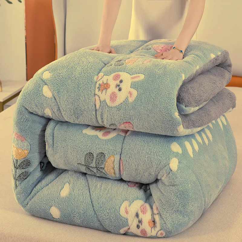 Lamb wool quilt winter quilts thickened warm single and double student autumn and winter quilt core quilt household