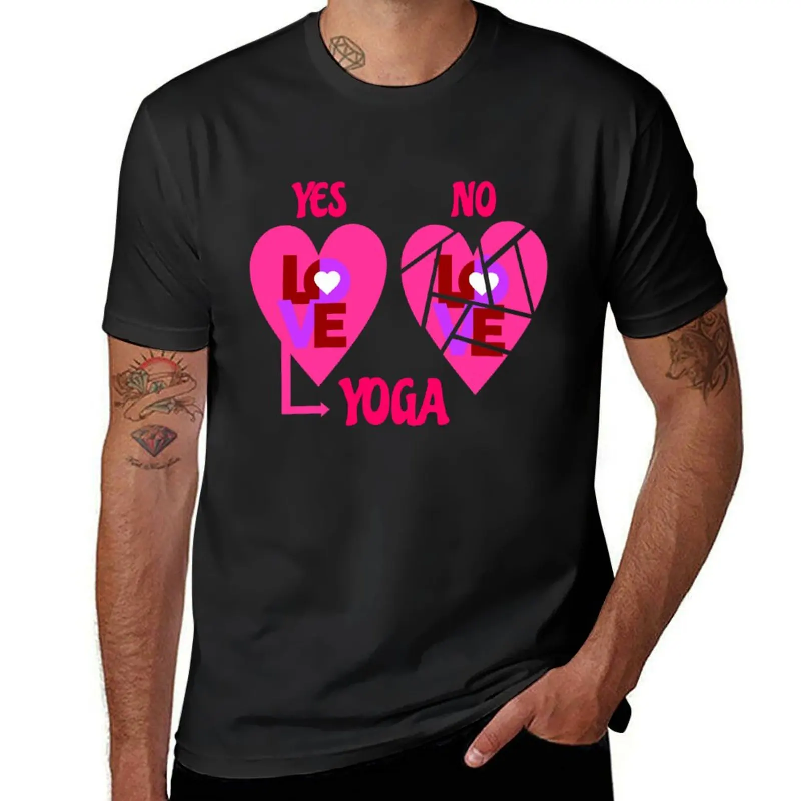 yes equals happy and healthy heart for yoga T-Shirt quick-drying summer top kawaii clothes plain mens white t shirts