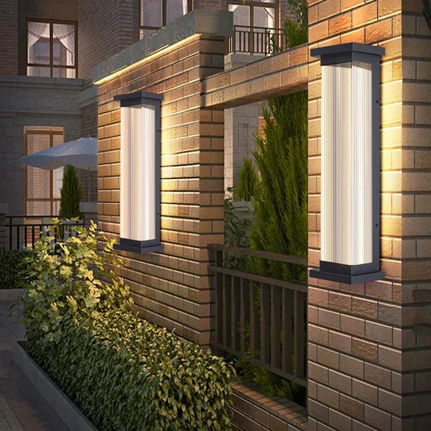 Simple Outdoor Waterproof Wall Lamp Villa Entrance Long Strip Wall Lamp Outdoor Light Courtyard Entrance Lamp Rainproof Lighting