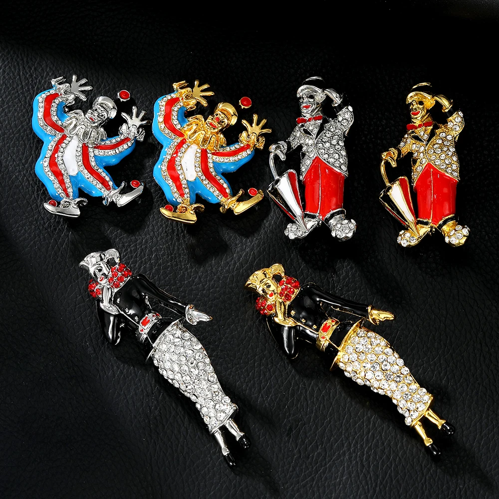 Роскошные модные современные женские джентльменские заколки для лацканов, забавные броши в форме клоуна, бутона