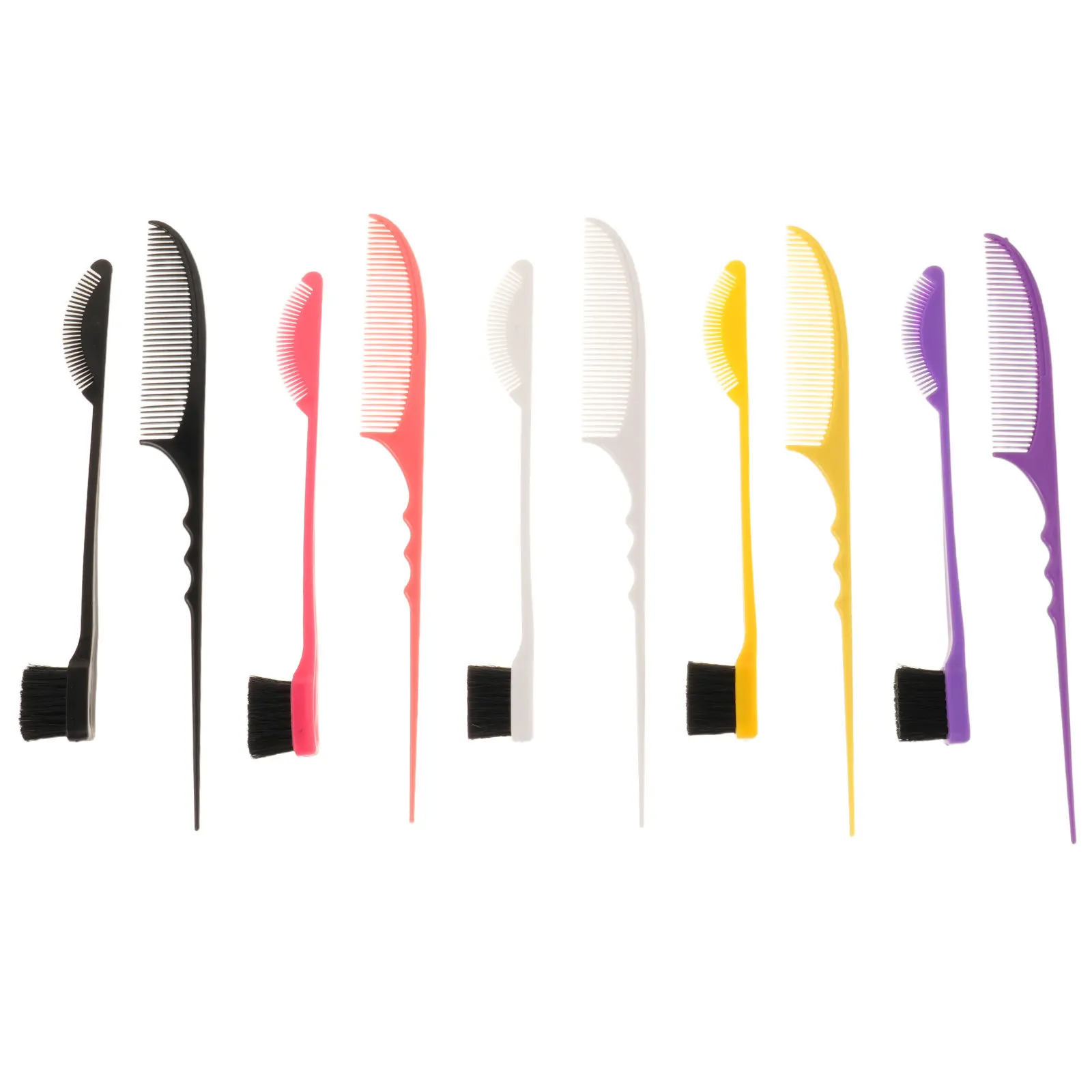 

5Pairs Eyebrow Brush Comb Set Double Sided Edge Styling Comb Rat Tail Teasing Brush Hair Styling Tool for Natural Brows and