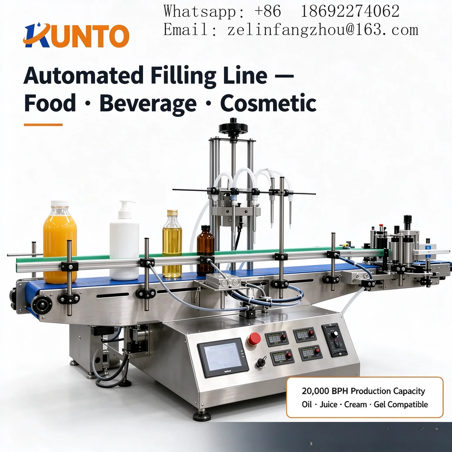 Automatic Filling Capping Labeling Line 4 Head 10-60000ml Servo Bottle Filling Machine 20000BPH Juice Beer Oil Water