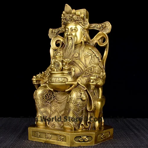 2025 large- efficacious Talisman home House Protection Money Drawing Martial god of wealth CAI SHEN KAI GUANG brass statue