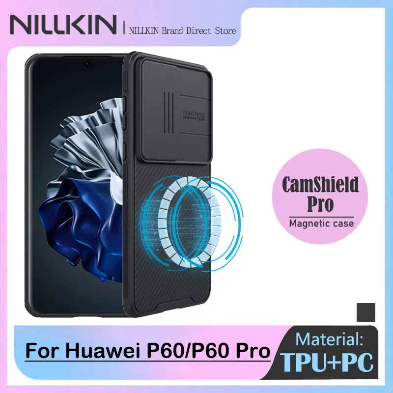 

For Huawei P60 Pro Nillkin CamShield Magnetic Case For Huawei P60 Camera Slider Protection Hard PC + TPU Shockproof Back Cover