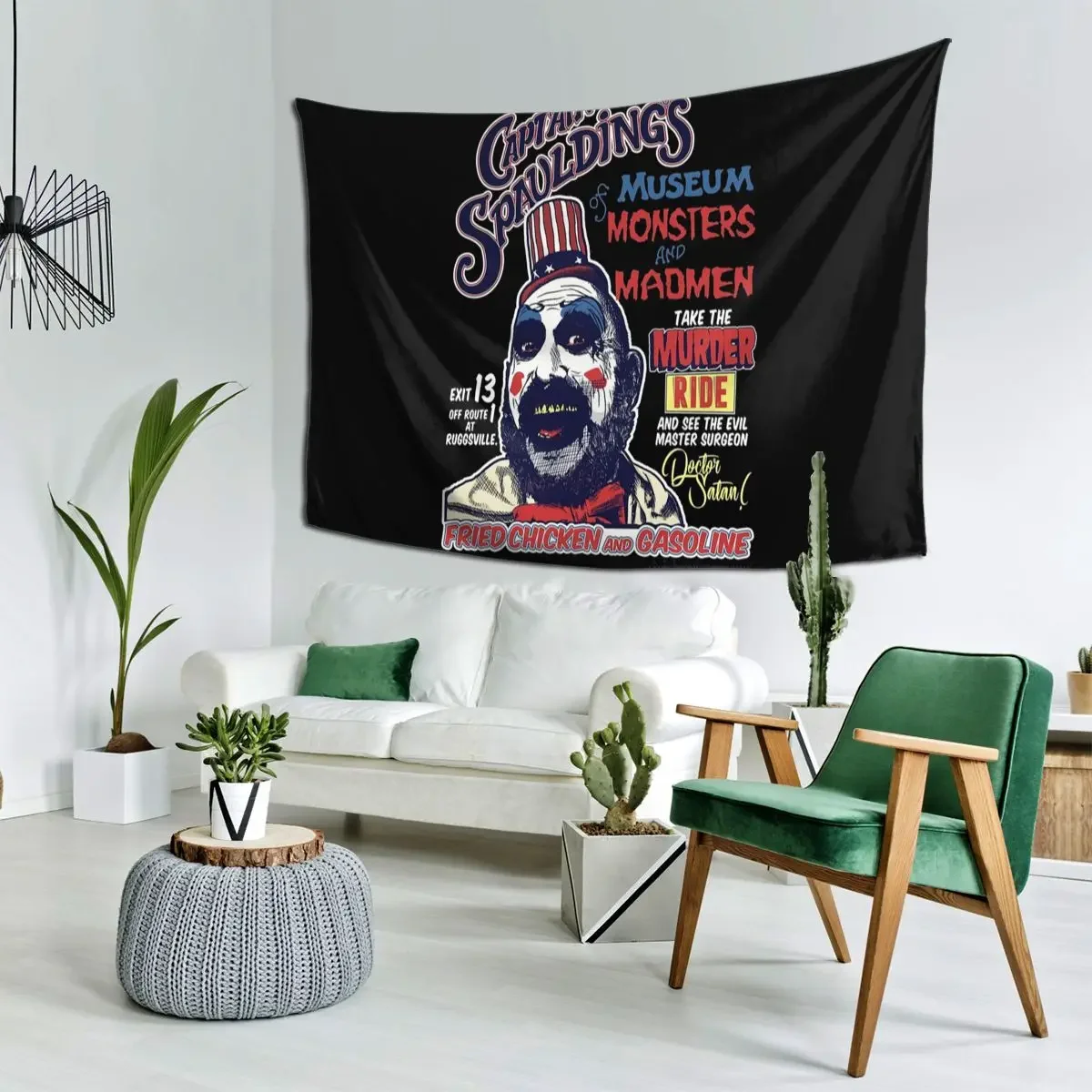 Captain Spaulding's Museum Of Monsters And Madmen Tapestry Funny Wall Hanging Home Decor Tapestries for Room Bedroom Dorm Room