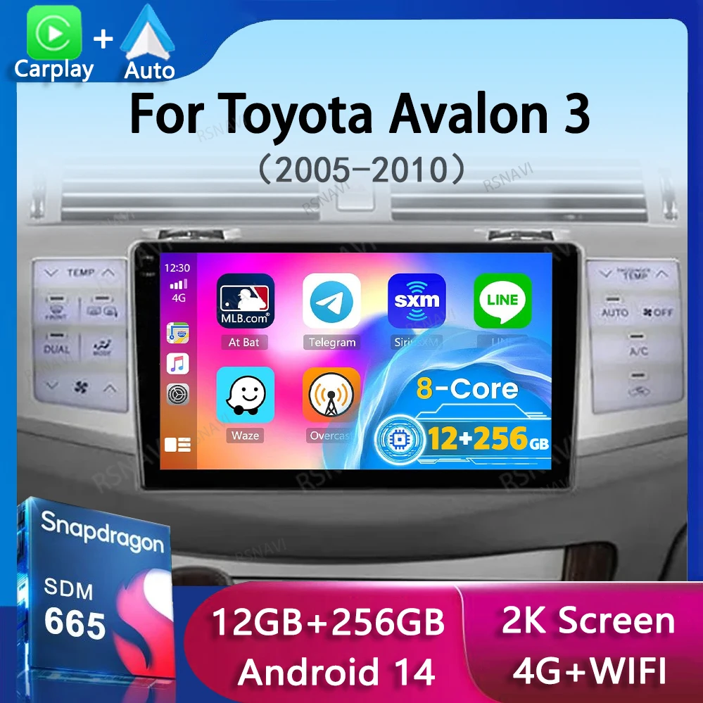 

Android 14 Carplay Auto Car Radio For Toyota Avalon 3 2005-2010 Multimedia Video Player Stereo GPS Navigation WIF DSP 2din DVD