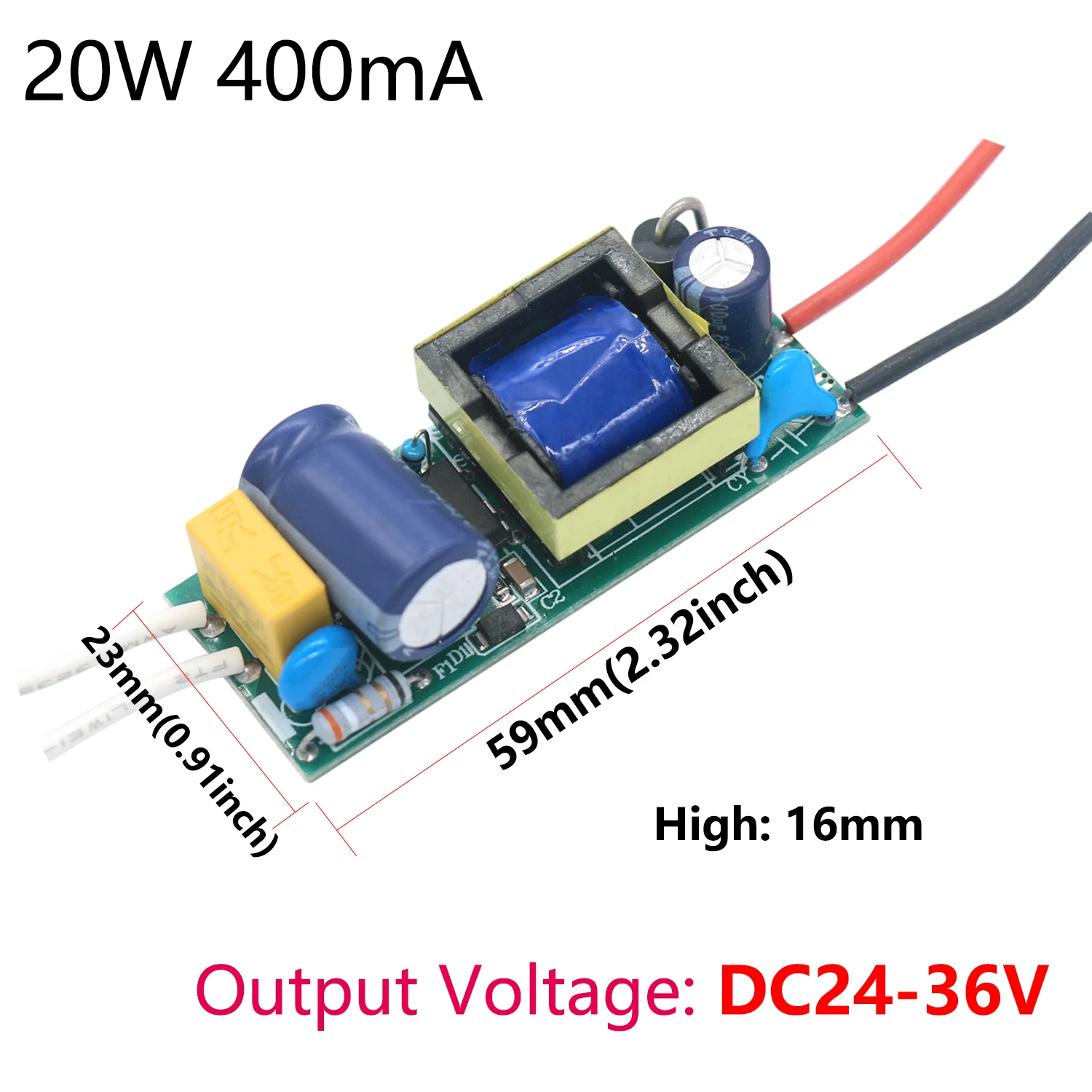 20W 25W 36W LED Lamp Driver Light Transformer Input AC85-265V Power Supply Adapter 400-600mA Current for LED Spotlight Bulb DIY