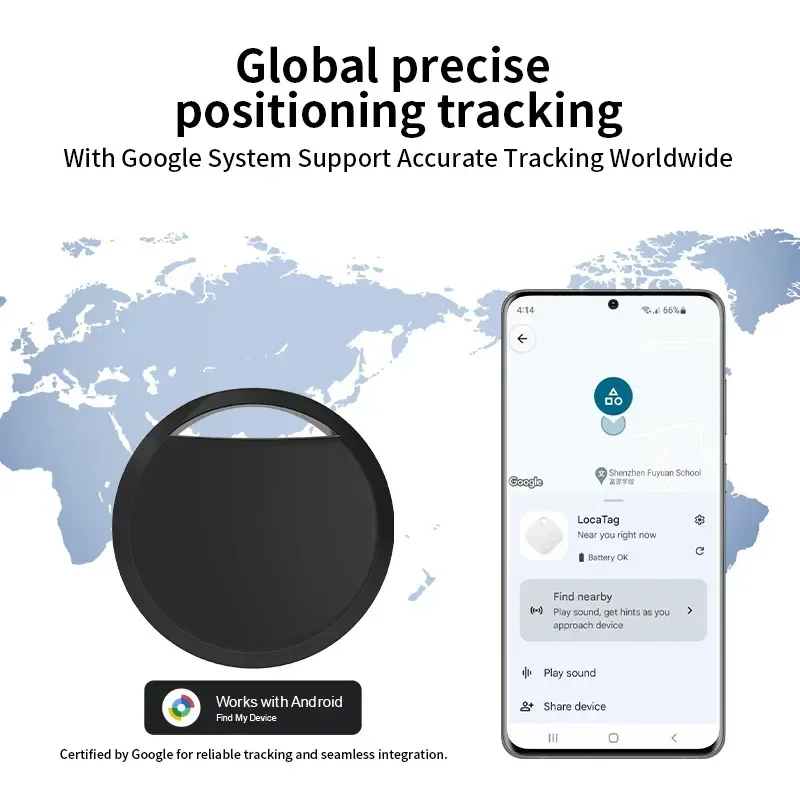 علامات تعقب ذكية لنظام Android (ليست IOS أو Huawei)، جهاز تعقب بلوتوث يعمل مع تطبيق Google Find My، مكتشف العناصر لمفتاح الأمتعة