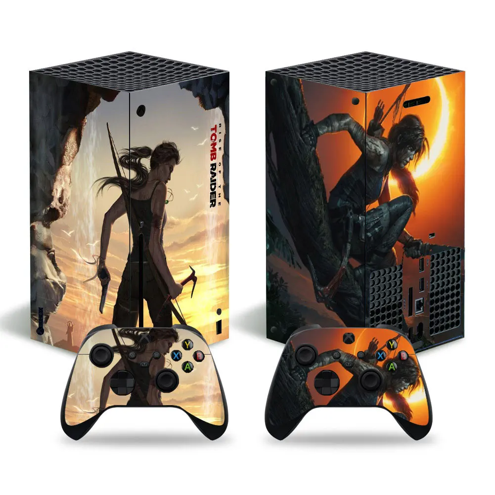 Tomb Raider Style Skin Sticker Decal Cover for Xbox Series X Console and 2 Controllers Xbox Series X Skin Sticker Viny