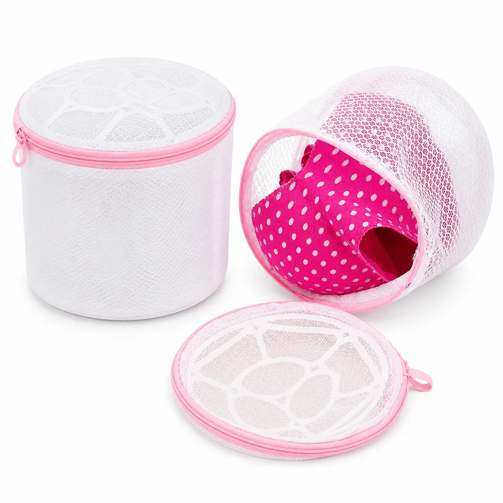 With Zipper Lingerie Washing Mesh Bag Separation Design Foldable Net Bra Bag Polyester Laundry Protection Bag Clothing Storage