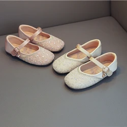 Girls Flats Shoes Exquisite Crystals Fashion Sequins Paillette Spring Autumn Children's Dance Shoes Kids Mary Jane Shoes